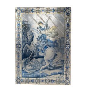 Portrait of Saint George and the Dragon Decorative Metal Art VTG poster picture